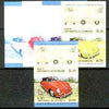 St Vincent - Bequia 1984 Cars #1 (Leaders of the World) $1.50 (1960 Porsche) set of 5 imperf se-tenant progressive colour proof pairs comprising two individual colours, two 2-colour composites plus all 4-colour final design unmounted mint