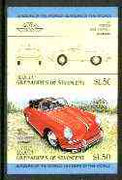 St Vincent - Bequia 1984 Cars #1 (Leaders of the World) $1.50 (1960 Porsche) imperf se-tenant proof pair in issued colours from limited printing unmounted mint*