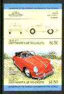 St Vincent - Bequia 1984 Cars #1 (Leaders of the World) $1.50 (1960 Porsche) imperf se-tenant proof pair in issued colours from limited printing unmounted mint*