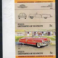 St Vincent - Bequia 1984 Cars #1 (Leaders of the World) 5c (1953 Cadillac) imperf se-tenant proof pair in issued colours from limited printing unmounted mint*