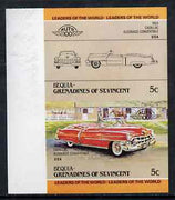 St Vincent - Bequia 1984 Cars #1 (Leaders of the World) 5c (1953 Cadillac) imperf se-tenant proof pair in issued colours from limited printing unmounted mint*