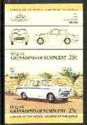 St Vincent - Bequia 1984 Cars #2 (Leaders of the World) 25c (1963 Ford Lotus Cortina) imperf se-tenant proof pair in issued colours from limited printing unmounted mint*