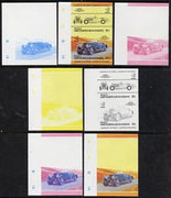 St Vincent - Bequia 1984 Cars #2 (Leaders of the World) 10c (1924 Leyland Eight) set of 7 imperf se-tenant progressive colour proof pairs comprising the four individual colours plus 2, 3 and all 4-colour composites unmounted mint