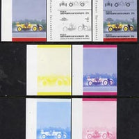 St Vincent - Bequia 1984 Cars #2 (Leaders of the World) 20c (1911 Marmon Wasp) set of 7 imperf se-tenant progressive colour proof pairs comprising the four individual colours plus 2, 3 and all 4-colour composites unmounted mint