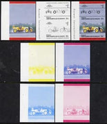 St Vincent - Bequia 1984 Cars #2 (Leaders of the World) 20c (1911 Marmon Wasp) set of 7 imperf se-tenant progressive colour proof pairs comprising the four individual colours plus 2, 3 and all 4-colour composites unmounted mint