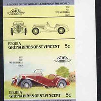 St Vincent - Bequia 1984 Cars #2 (Leaders of the World) 5c (1932 Fiat Balilla) imperf se-tenant proof pair in issued colours from limited printing unmounted mint*