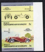 St Vincent - Bequia 1984 Cars #2 (Leaders of the World) 5c (1932 Fiat Balilla) imperf se-tenant proof pair in issued colours from limited printing unmounted mint*