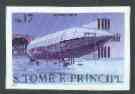 St Thomas & Prince Islands 1980 Airships 17Db (Mayfly) imperf progressive proof printed in blue, magenta & black (yellow omitted) unmounted mint