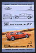 St Vincent - Bequia 1984 Cars #2 (Leaders of the World) $2.50 (1978 BMW M-1) imperf se-tenant proof pair in issued colours from limited printing unmounted mint*