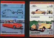St Vincent - Bequia 1984 Cars #2 (Leaders of the World) $1 (1955 Citroen DS 19) imperf se-tenant proof pair in issued colours from limited printing unmounted mint*