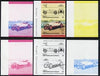 St Vincent - Bequia 1984 Cars #2 (Leaders of the World) $3 (1912 Hispano Suiza) set of 6 imperf se-tenant progressive colour proof pairs comprising the four individual colours plus 2 and all 4-colour composites unmounted mint