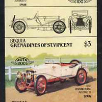 St Vincent - Bequia 1984 Cars #2 (Leaders of the World) $3 (1912 Hispano Suiza) imperf se-tenant proof pair in issued colours from limited printing unmounted mint*