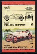 St Vincent - Bequia 1984 Cars #2 (Leaders of the World) $3 (1912 Hispano Suiza) imperf se-tenant proof pair in issued colours from limited printing unmounted mint*