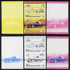 St Vincent - Bequia 1984 Cars #2 (Leaders of the World) 75c (1940 Lincoln Continental) set of 6 imperf se-tenant progressive colour proof pairs comprising the four individual colours plus 2 and all 4-colour composites unmounted mint