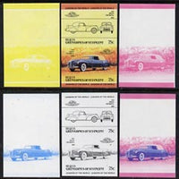 St Vincent - Bequia 1984 Cars #2 (Leaders of the World) 75c (1940 Lincoln Continental) set of 6 imperf se-tenant progressive colour proof pairs comprising the four individual colours plus 2 and all 4-colour composites unmounted mint