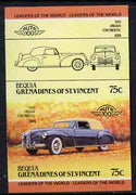 St Vincent - Bequia 1984 Cars #2 (Leaders of the World) 75c (1940 Lincoln Continental) imperf se-tenant proof pair in issued colours from limited printing unmounted mint*