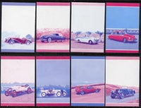 St Vincent - Bequia 1984 Cars #2 (Leaders of the World) set of 16 (8 se-tenant pairs) each in imperf progressive colour proofs in magenta & blue only unmounted mint