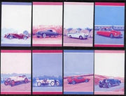 St Vincent - Bequia 1984 Cars #2 (Leaders of the World) set of 16 (8 se-tenant pairs) each in imperf progressive colour proofs in magenta & blue only unmounted mint