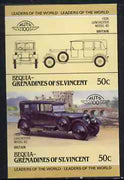 St Vincent - Bequia 1985 Cars #3 (Leaders of the World) 50c (1924 Lanchester) imperf se-tenant proof pair in issued colours from limited printing unmounted mint*
