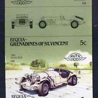 St Vincent - Bequia 1985 Cars #3 (Leaders of the World) 5c (1968 Excalibur) imperf se-tenant proof pair in issued colours from limited printing unmounted mint*
