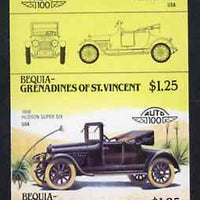 St Vincent - Bequia 1985 Cars #3 (Leaders of the World) $1.25 (Hudson Super Six) imperf se-tenant proof pair in issued colours from limited printing unmounted mint*