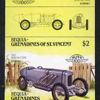 St Vincent - Bequia 1985 Cars #3 (Leaders of the World) $2 (Benz-Blitzen) imperf se-tenant proof pair in issued colours from limited printing unmounted mint*