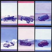 St Vincent - Bequia 1985 Cars #3 (Leaders of the World) set of 12 (6 se-tenant pairs) each in imperf progressive colour proofs in magenta & blue only unmounted mint