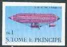 St Thomas & Prince Islands 1980 Airships 1Db (Paul Hanlein) imperf progressive proof printed in blue, magenta & black (yellow omitted) unmounted mint