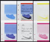 St Vincent - Bequia 1986 Cars #5 (Leaders of the World) 75c (1964 Bluebird II) set of 6 imperf se-tenant progressive colour proof pairs comprising the four individual colours plus 2 and all 4-colour composites unmounted mint