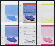 St Vincent - Bequia 1986 Cars #5 (Leaders of the World) 75c (1964 Bluebird II) set of 6 imperf se-tenant progressive colour proof pairs comprising the four individual colours plus 2 and all 4-colour composites unmounted mint