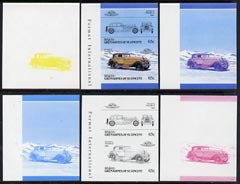 St Vincent - Bequia 1986 Cars #5 (Leaders of the World) 65c (1929 Isotta Fraschini) set of 6 imperf se-tenant progressive colour proof pairs comprising the four individual colours plus 2 and all 4-colour composites unmounted mint