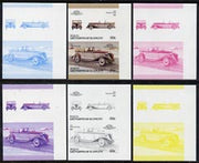 St Vincent - Bequia 1986 Cars #6 (Leaders of the World) 60c (1935 Brewster Ford) set of 6 imperf se-tenant progressive colour proof pairs comprising the four individual colours plus 2 and all 4-colour composites unmounted mint