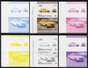 St Vincent - Bequia 1986 Cars #6 (Leaders of the World) 20c (1968 Ford Escort) set of 6 imperf se-tenant progressive colour proof pairs comprising the four individual colours plus 2 and all 4-colour composites unmounted mint