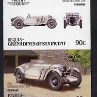 St Vincent - Bequia 1986 Cars #6 (Leaders of the World) 90c (1928 Mercedes Benz) imperf se-tenant proof pair in issued colours from limited printing unmounted mint*