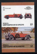 St Vincent - Bequia 1986 Cars #6 (Leaders of the World) $3 (1927 Stutz Black Hawk) imperf se-tenant proof pair in issued colours from limited printing unmounted mint*
