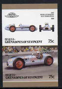 St Vincent - Bequia 1986 Cars #6 (Leaders of the World) 75c (1948 Moore-Offenhauser Special) imperf se-tenant proof pair in issued colours from limited printing unmounted mint*
