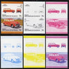 St Vincent - Bequia 1987 Cars #7 (Leaders of the World) 35c (1948 Ford Station Wagon) set of 6 imperf se-tenant progressive colour proof pairs comprising the four individual colours plus 2 and all 4-colour composites unmounted mint
