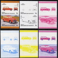 St Vincent - Bequia 1987 Cars #7 (Leaders of the World) 35c (1948 Ford Station Wagon) set of 6 imperf se-tenant progressive colour proof pairs comprising the four individual colours plus 2 and all 4-colour composites unmounted mint