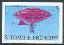 St Thomas & Prince Islands 1980 Airships 3Db (Gaston Brothers) imperf progressive proof printed in blue, magenta & black (yellow omitted) unmounted mint