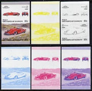 St Vincent - Bequia 1987 Cars #7 (Leaders of the World) 80c (1936 Mercedes Benz) set of 6 imperf se-tenant progressive colour proof pairs comprising the four individual colours plus 2 and all 4-colour composites unmounted mint