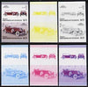 St Vincent - Bequia 1987 Cars #7 (Leaders of the World) $1.75 (1933 Stutz DV32 Phaeton) set of 6 imperf se-tenant progressive colour proof pairs comprising the four individual colours plus 2 and all 4-colour composites unmounted mint