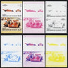 St Vincent - Bequia 1987 Cars #7 (Leaders of the World) $1.25 (1977 Coyote Ford) set of 6 imperf se-tenant progressive colour proof pairs comprising the four individual colours plus 2 and all 4-colour composites unmounted mint