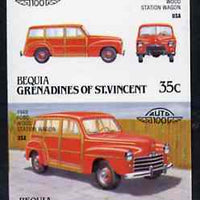 St Vincent - Bequia 1987 Cars #7 (Leaders of the World) 35c (1948 Ford Station Wagon) imperf se-tenant proof pair in issued colours from limited printing unmounted mint*