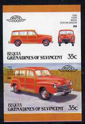 St Vincent - Bequia 1987 Cars #7 (Leaders of the World) 35c (1948 Ford Station Wagon) imperf se-tenant proof pair in issued colours from limited printing unmounted mint*