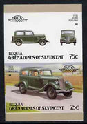St Vincent - Bequia 1987 Cars #7 (Leaders of the World) 75c (1936 Ford Popular) imperf se-tenant proof pair in issued colours from limited printing unmounted mint*