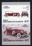 St Vincent - Bequia 1987 Cars #7 (Leaders of the World) $1.75 (1933 Stutz DV32 Phaeton) imperf se-tenant proof pair in issued colours from limited printing unmounted mint*