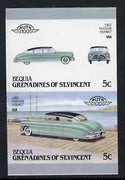 St Vincent - Bequia 1987 Cars #7 (Leaders of the World) 5c (1952 Hudson Hornet) imperf se-tenant proof pair in issued colours from limited printing unmounted mint*