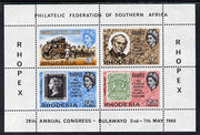 Rhodesia 1966 Philatelic Congress 'Rhopex' perf m/sheet unmounted mint, SG MS 392