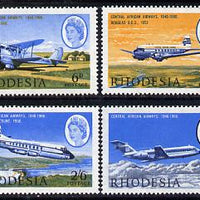 Rhodesia 1966 20th Anniversary of Central African Airways set of 4 unmounted mint, SG 393-6