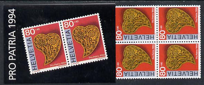 Switzerland 1994 Pro Patria booklet complete and very fine, SG PSB5